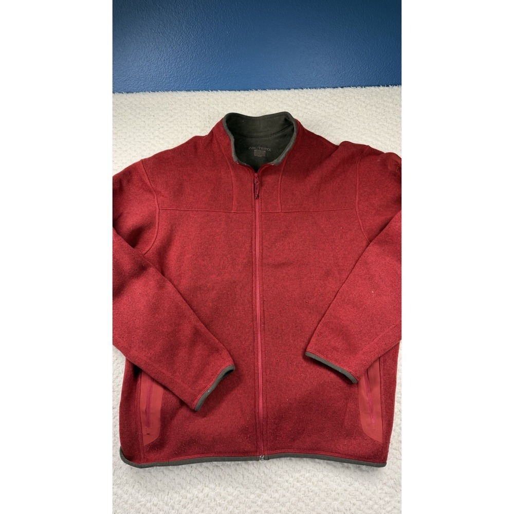 Arc'teryx Fleece Jacket Mens XL Red Full Zip Polartec Hiking Outdoor Warm